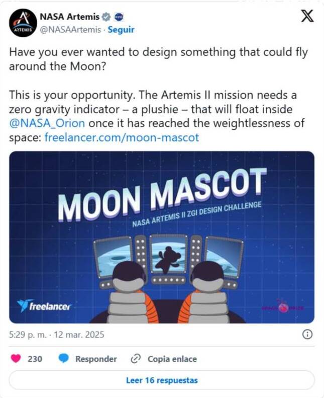 Comunicado Artemis II en X