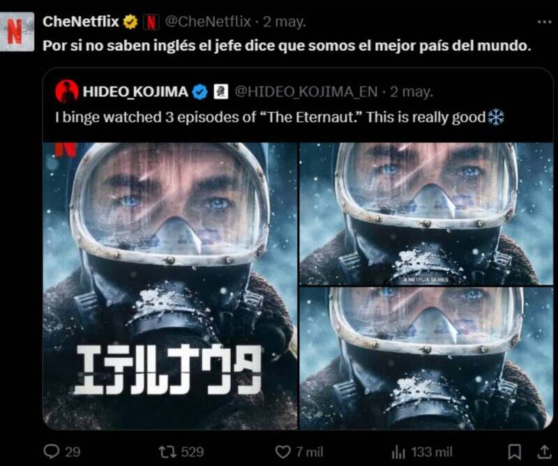 La cuenta oficial de Netflix en Argentina publicó en su cuenta de X